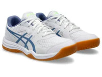 Asics Upcourt 5 Badminton Shoes (Midnight And Hazard Green)