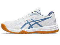 Asics Upcourt 5 Badminton Shoes (Midnight And Hazard Green)