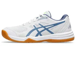Asics Upcourt 5 Badminton Shoes (Midnight And Hazard Green)