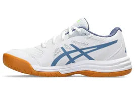 Asics Upcourt 5 Badminton Shoes (Midnight And Hazard Green)