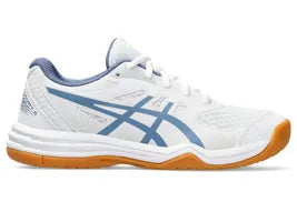 Asics Upcourt 5 Badminton Shoes (Midnight And Hazard Green)