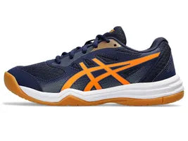 Asics Upcourt 5 Badminton Shoes (PEACOAT SHOCKING ORANGE)