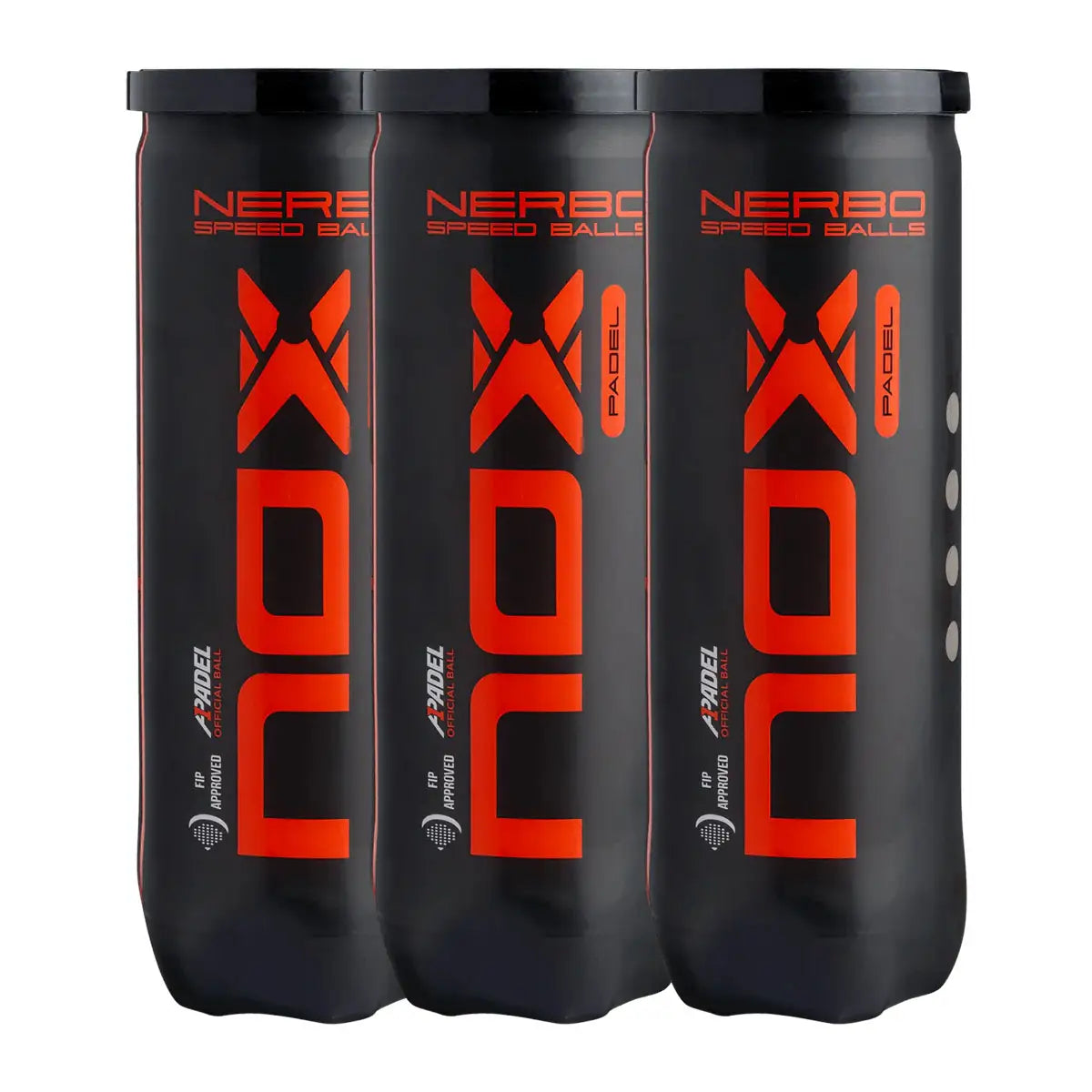 NOX Nerbo Padel Balls Pack of 3 Cans (9 Balls)