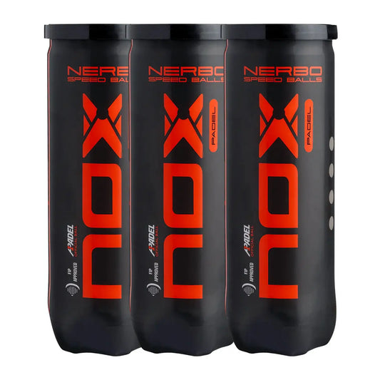NOX Nerbo Padel Balls Pack of 3 Cans (9 Balls)