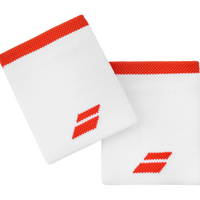 Babolat Logo Jumbo Wristband Unisex White Fiesta Red