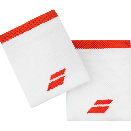 Babolat Logo Jumbo Wristband Unisex White Fiesta Red