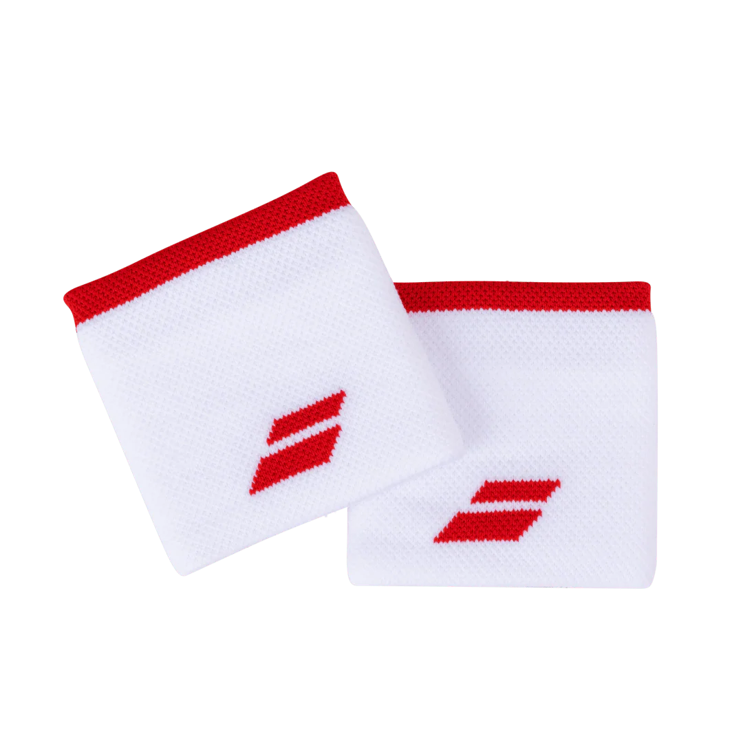 Babolat Logo Wristband Unisex White Fiesta Red