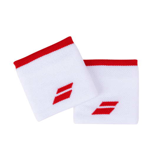 Babolat Logo Wristband Unisex White Fiesta Red