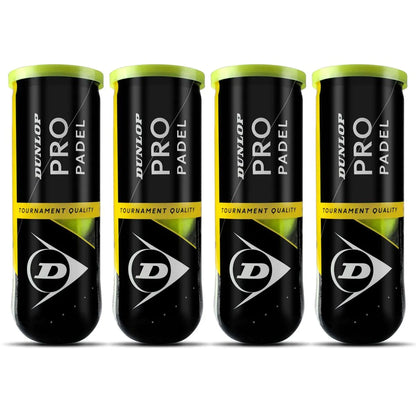 Dunlop Pro Padel Balls Dozen (4 Cans)