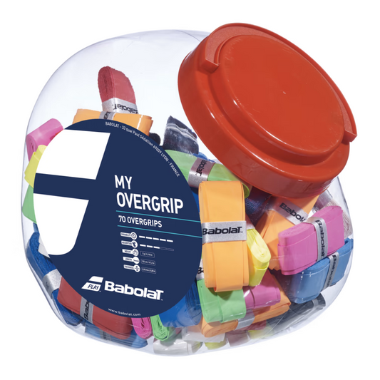 Babolat Universal My Overgrip Jar of 70(Assorted Colors)
