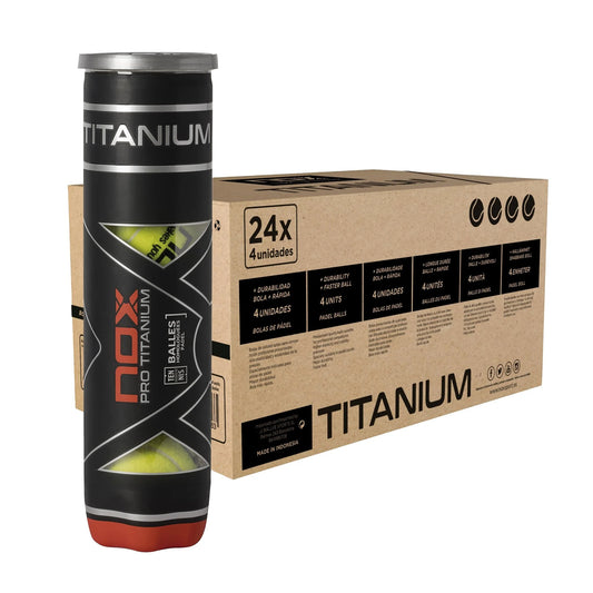 NOX Pro Titanium 4 Padel balls- Carton of 24 cans