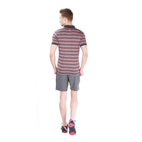 Head Mens Polo T - Shirt Red Charcoal Anthra Melange