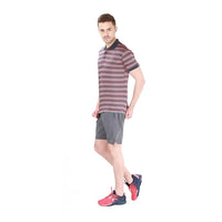 Head Mens Polo T - Shirt Red Charcoal Anthra Melange