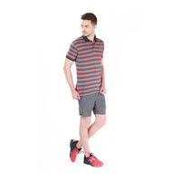 Head Mens Polo T - Shirt Red Charcoal Anthra Melange