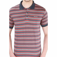 Head Mens Polo T - Shirt Red Charcoal Anthra Melange