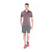 Head Mens Polo T - Shirt Red Charcoal Anthra Melange