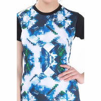 Head Mia T-Shirt Woman Black Sky blue Green