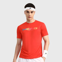 Head Rainbow T-Shirt Men Red