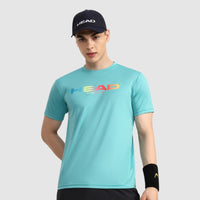 Head Rainbow T-Shirt Men Sea Green