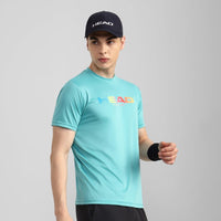 Head Rainbow T-Shirt Men Sea Green