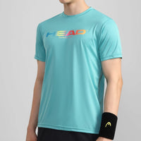 Head Rainbow T-Shirt Men Sea Green
