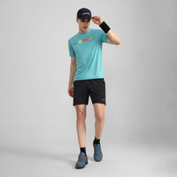 Head Rainbow T-Shirt Men Sea Green