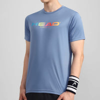 Head Rainbow T-Shirt Men Sky Blue