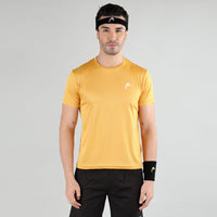 Head Round Neck T-Shirt Men Golden Yellow