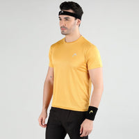 Head Round Neck T-Shirt Men Golden Yellow