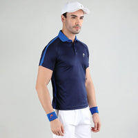 Head Slice Polo T-Shirt Men Navy & Royal blue
