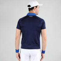 Head Slice Polo T-Shirt Men Navy & Royal blue