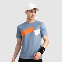 Head Top Spin T-Shirt Men Charcoal Orange White