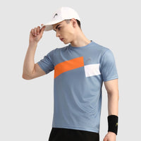 Head Top Spin T-Shirt Men Charcoal Orange White
