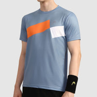 Head Top Spin T-Shirt Men Charcoal Orange White