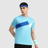 Head Top Spin T-Shirt Men Sky Blue Royal White