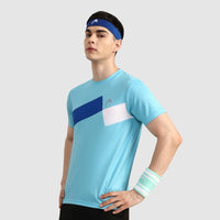 Head Top Spin T-Shirt Men Sky Blue Royal White