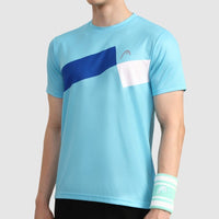 Head Top Spin T-Shirt Men Sky Blue Royal White