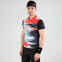Head  Topspin Polo T - Shirt Men Black & Red