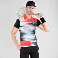 Head  Topspin Polo T - Shirt Men Black & Red