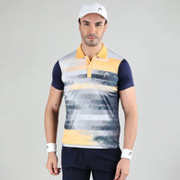 Head  Topspin Polo T - Shirt Men Navy & Yellow
