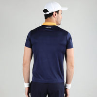 Head  Topspin Polo T - Shirt Men Navy & Yellow