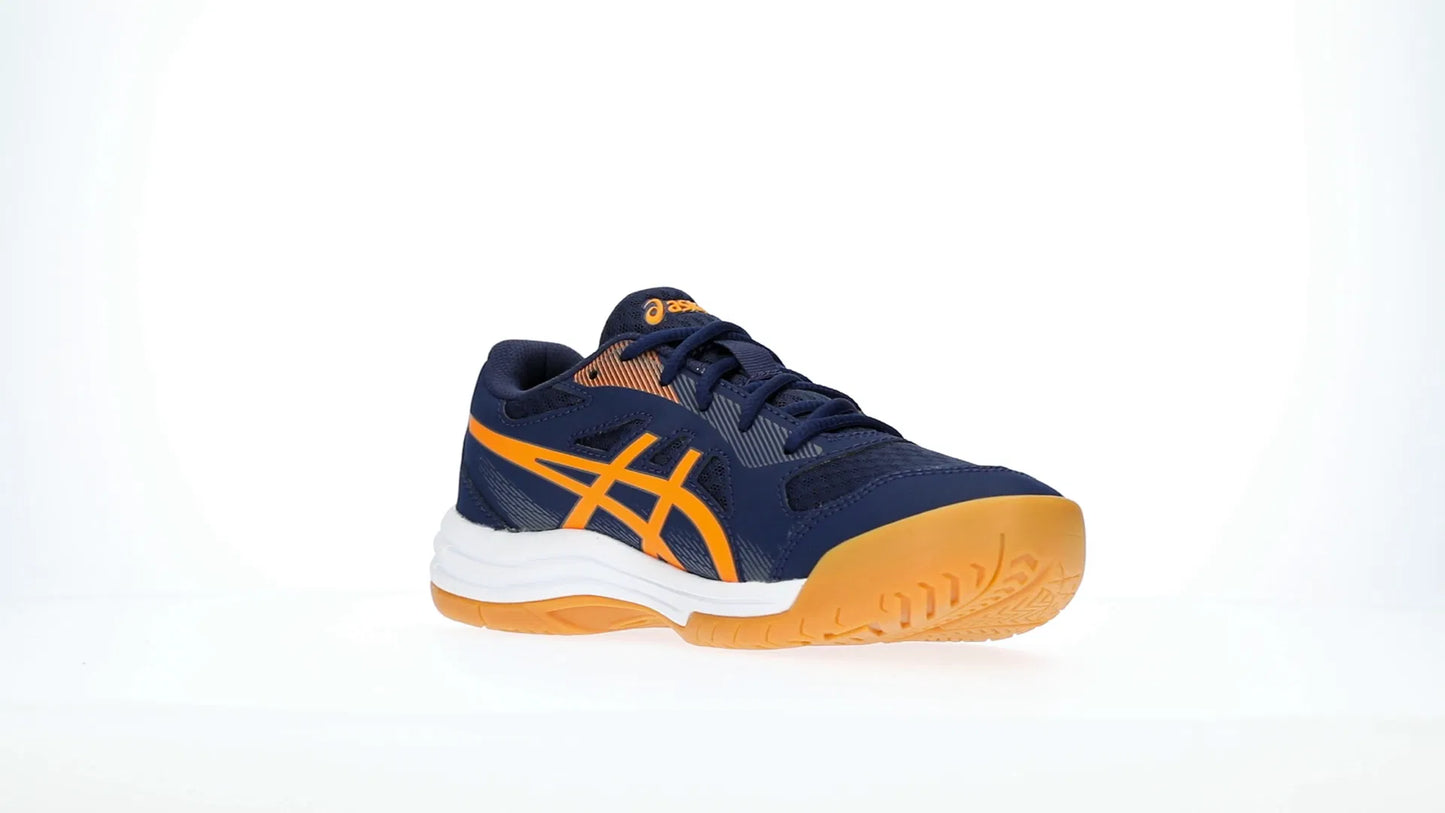 Asics Upcourt 5 Badminton Shoes (PEACOAT SHOCKING ORANGE)